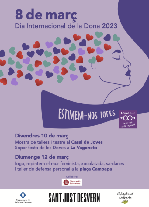 Estimem-nos totes. 8 de març, dia internacional de la dona 2023